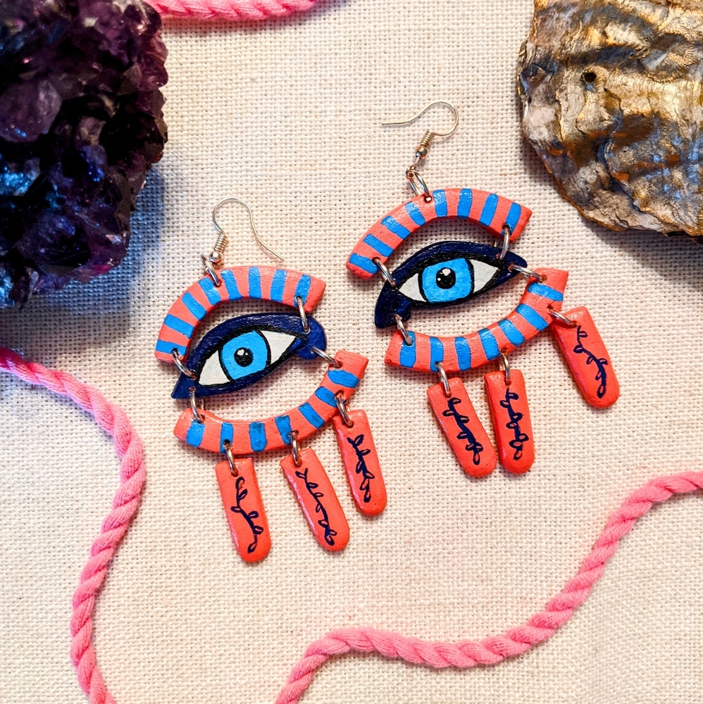 Psychedelic Earrings Handmade